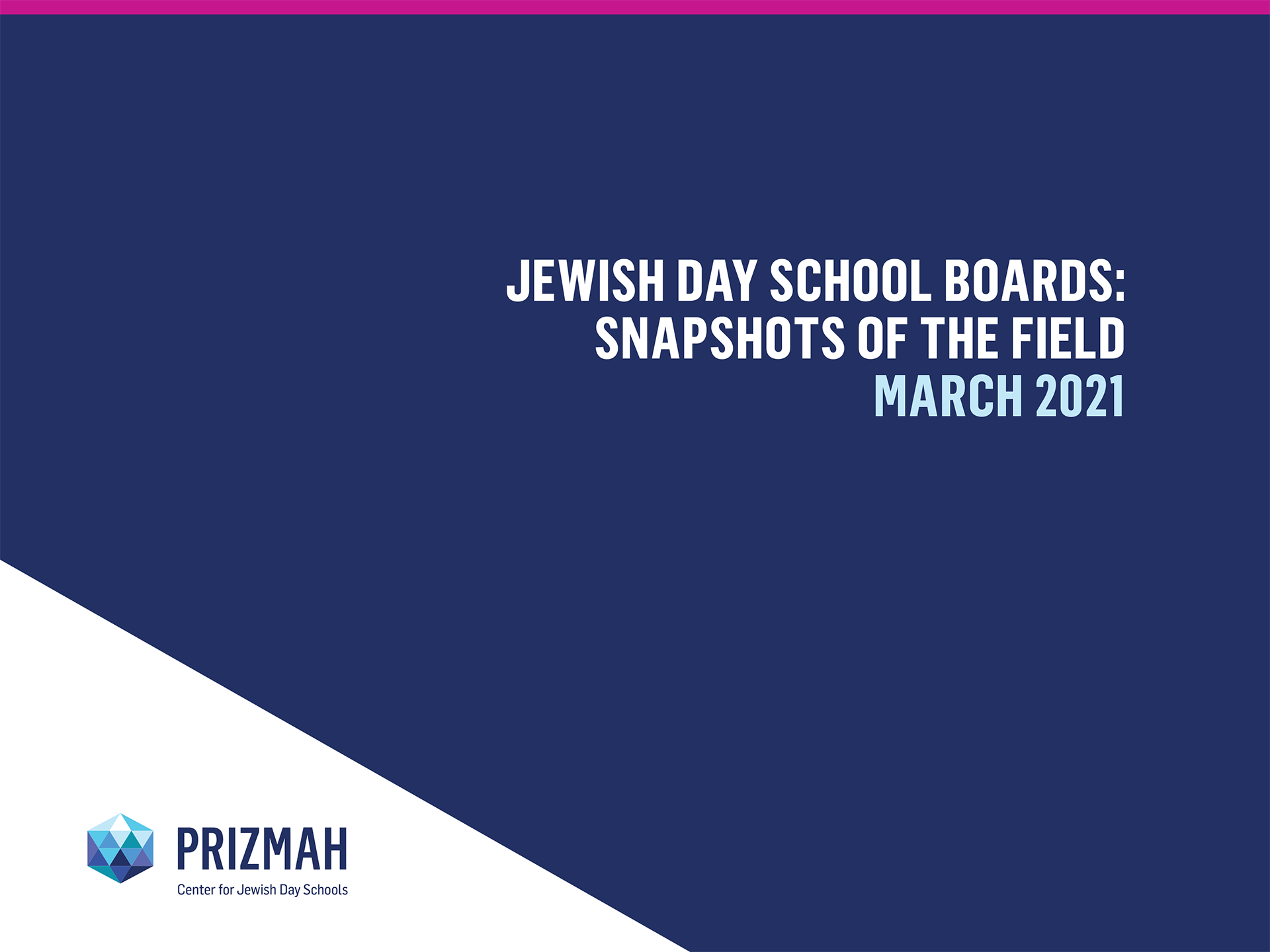 Jewish Day School Boards Snapshot of the Field