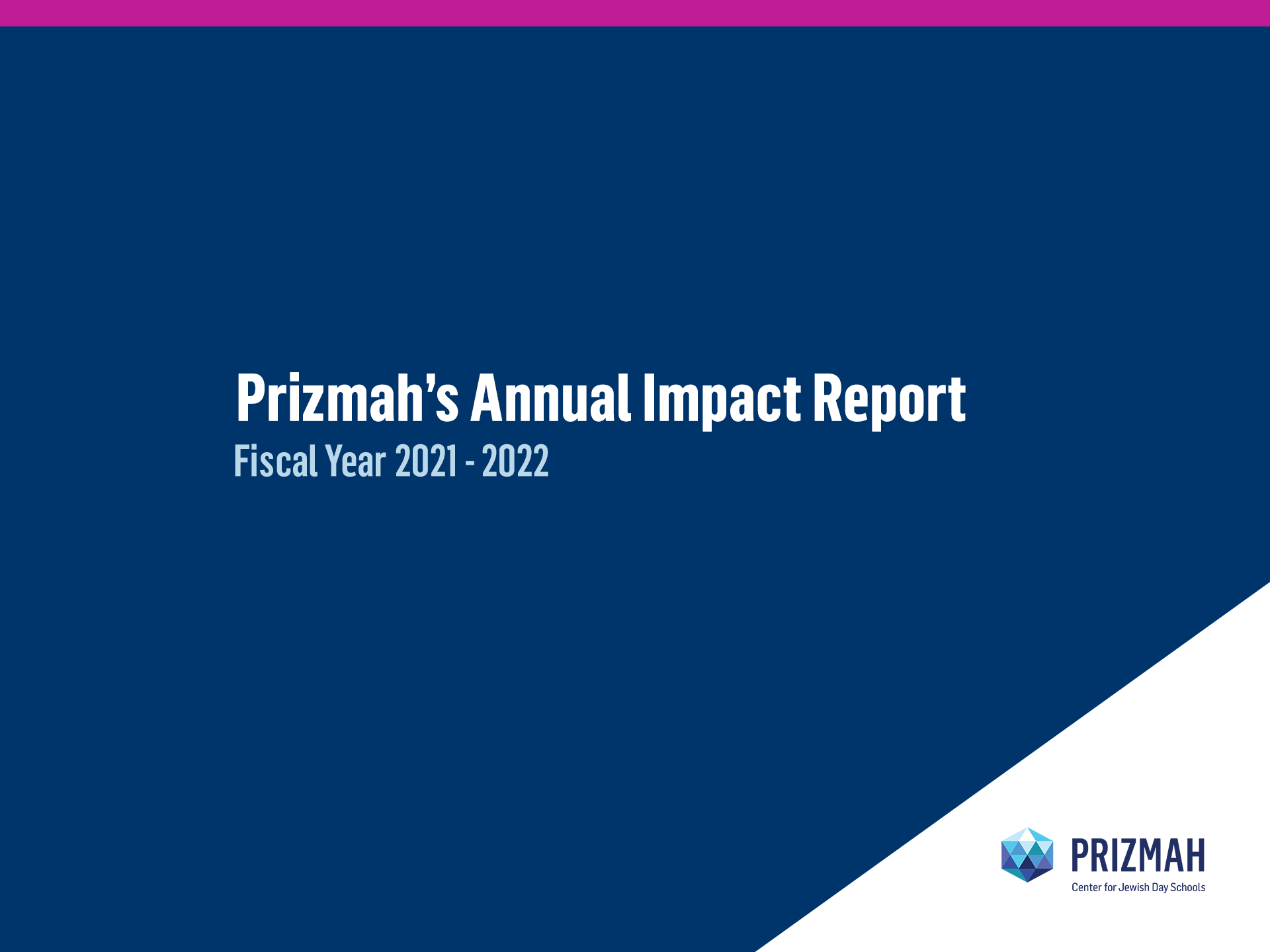 Prizmah's Annual Impact Report FY 21-22