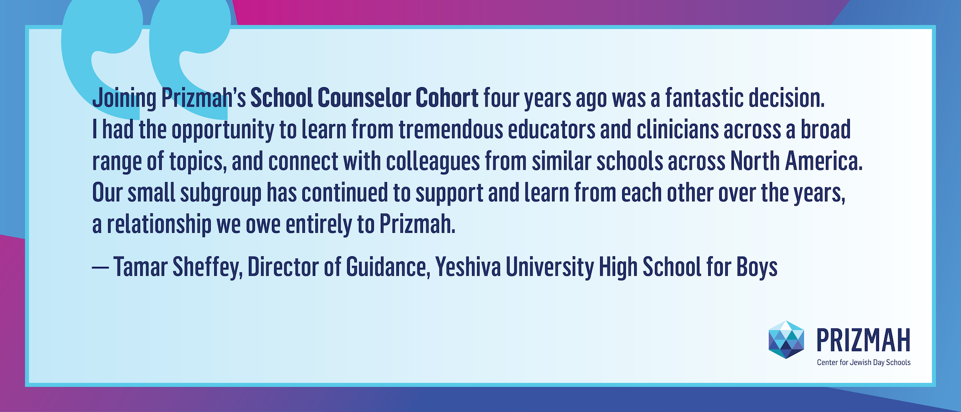 Prizmah School Counselor Cohort